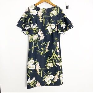 Tommy Hilfiger floral flutter sleeve dress 10
